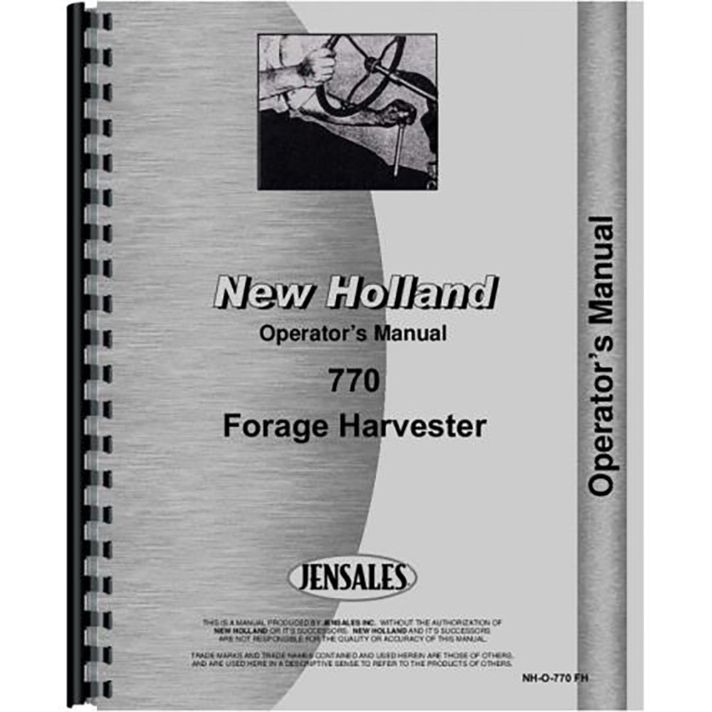 Operators Manual Fits New Holland 770 Forage Harvester