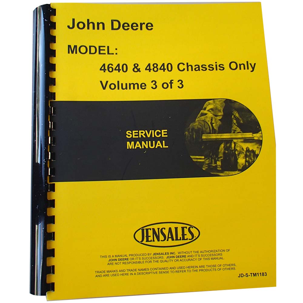 Service Manual (Chassis Only Manual) Fits John Deere Tractor 4840 4640