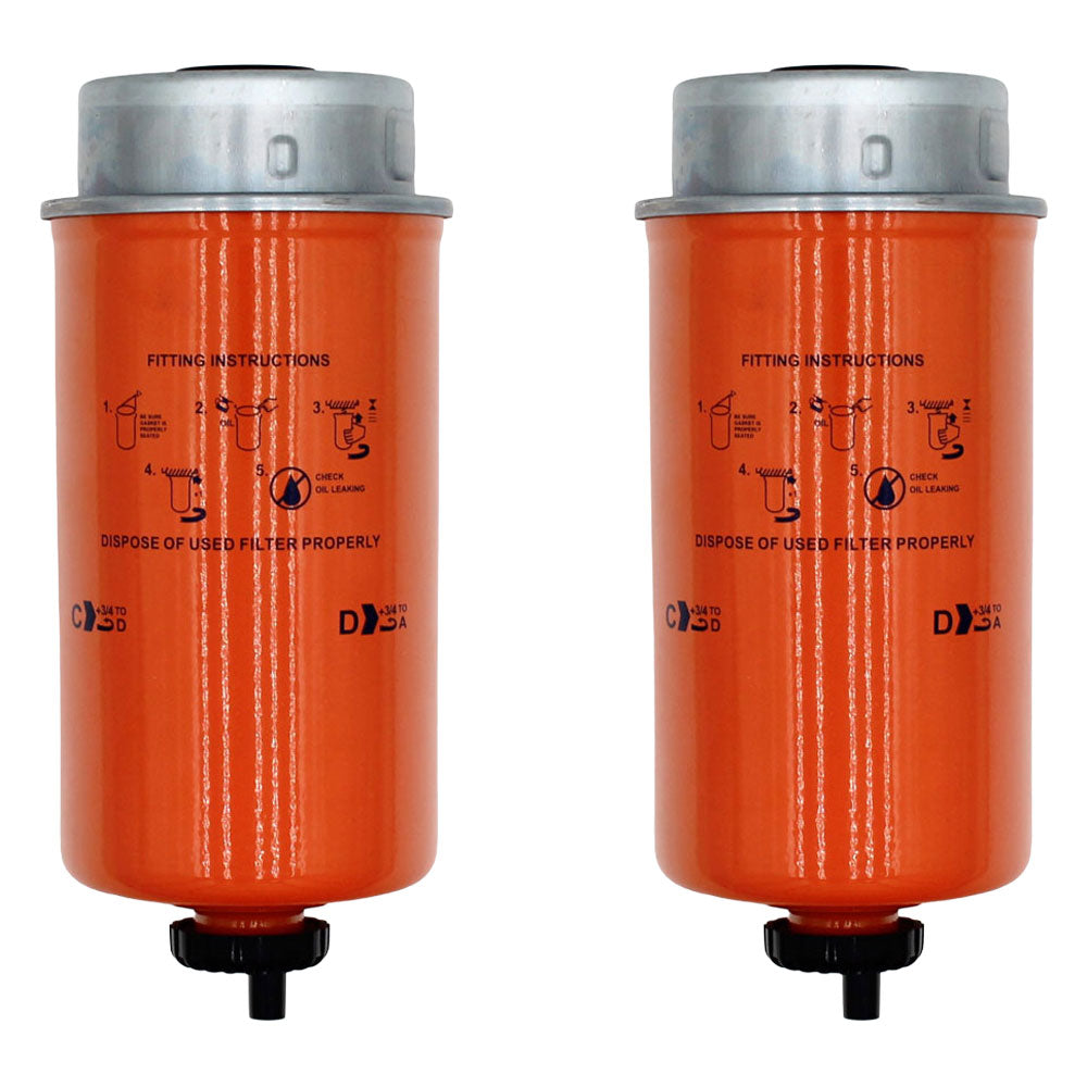 (2) Fuel Filters Fits John Deere 310J 310K 310K EP 310L 310L EP 310SJ RE522878