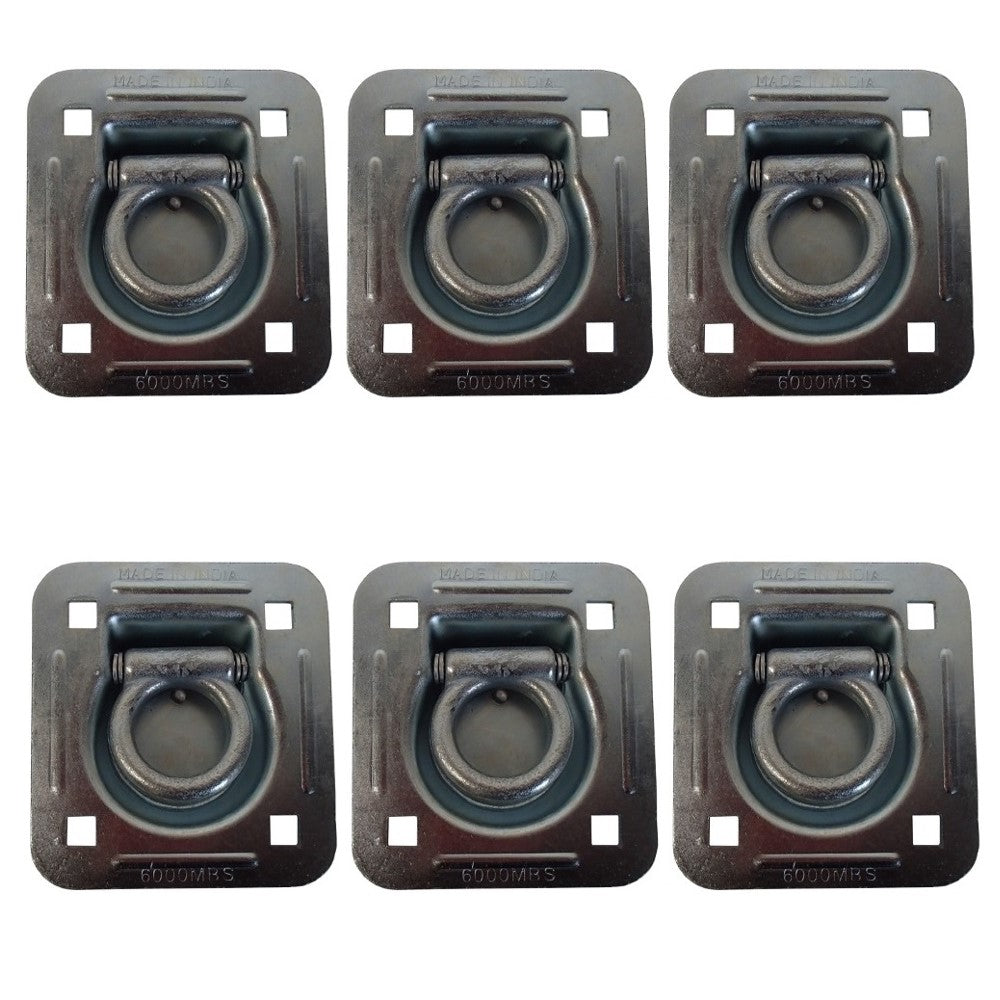 6 Recessed Floor D-Rings w/ Backing Plate Enclosed Cargo Trailer Tie Down