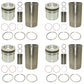 Qty 4: Piston Liner Kit Fits John Deere Replaces RE64509