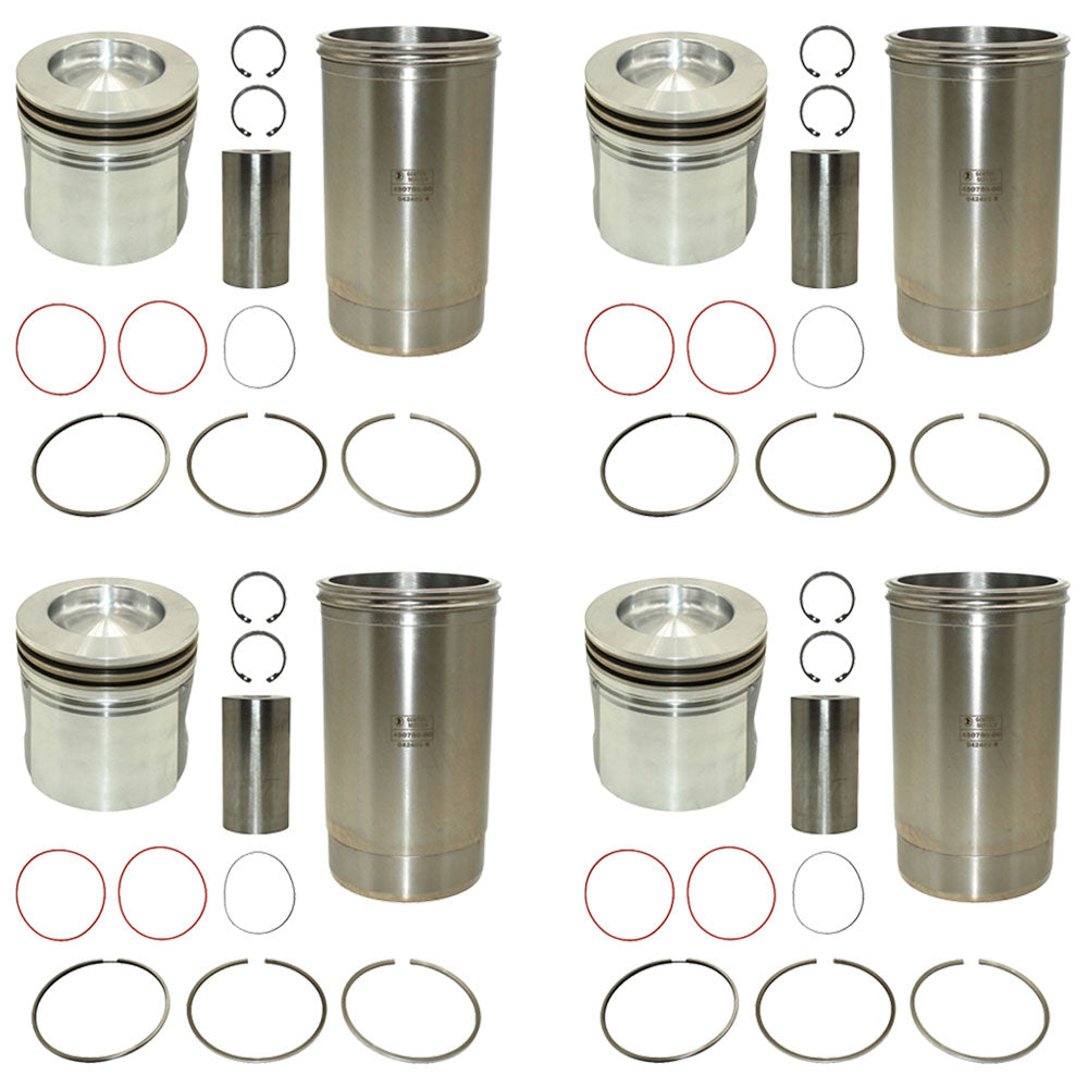 Qty 4: Piston Liner Kit Fits John Deere Replaces RE64509