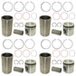 Qty 4: Piston Liner Kit Fits John Deere Replaces RE64509
