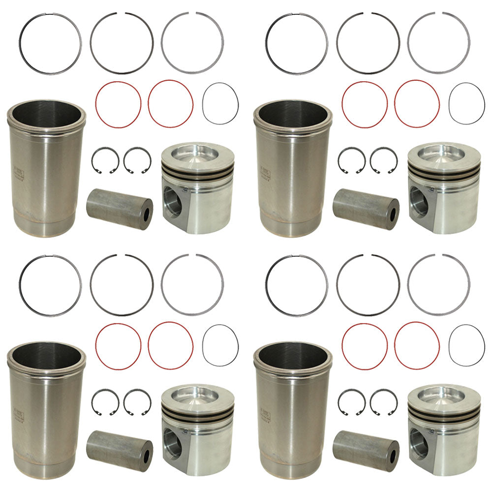 Qty 4: Piston Liner Kit Fits John Deere Replaces RE64509
