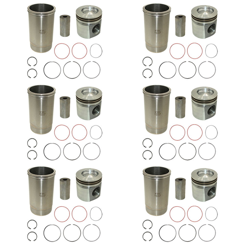 Qty 6: Piston Liner Kit Fits John Deere Replaces RE64509