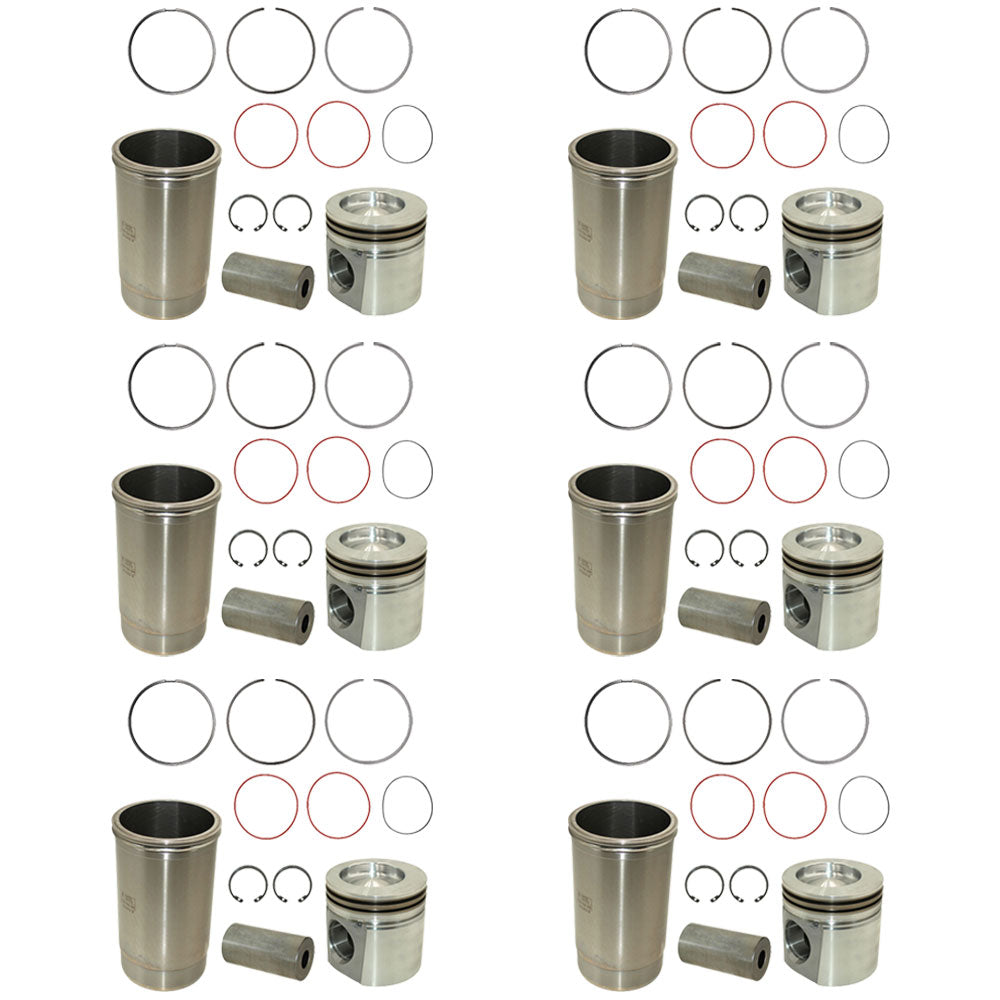 Qty 6: Piston Liner Kit Fits John Deere Replaces RE64509