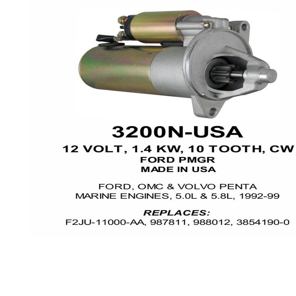Starter — FORD PMGR 12V 1.4KW 10TCW Fits Volvo Replaces 3854190-0