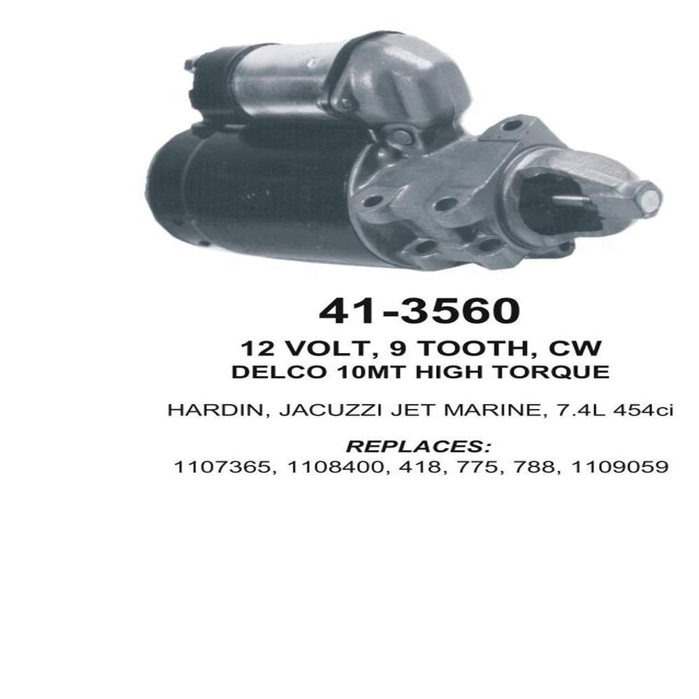 Starter — 10MT-HT 12V 9T CW Fits Berkley Replaces ROM3560N-USA