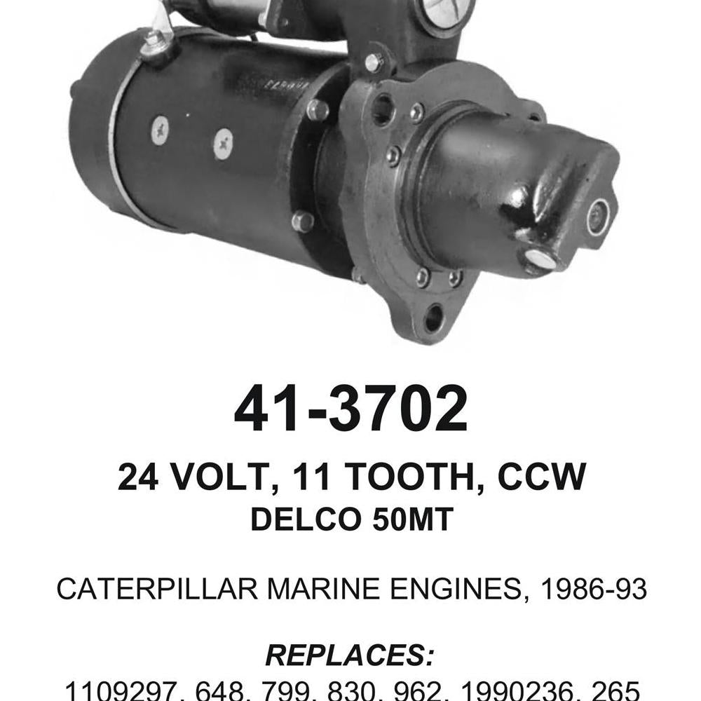 Starter — 50MT 24V 11T CCW SAE3 Fits Caterpillar Replaces 6N0424