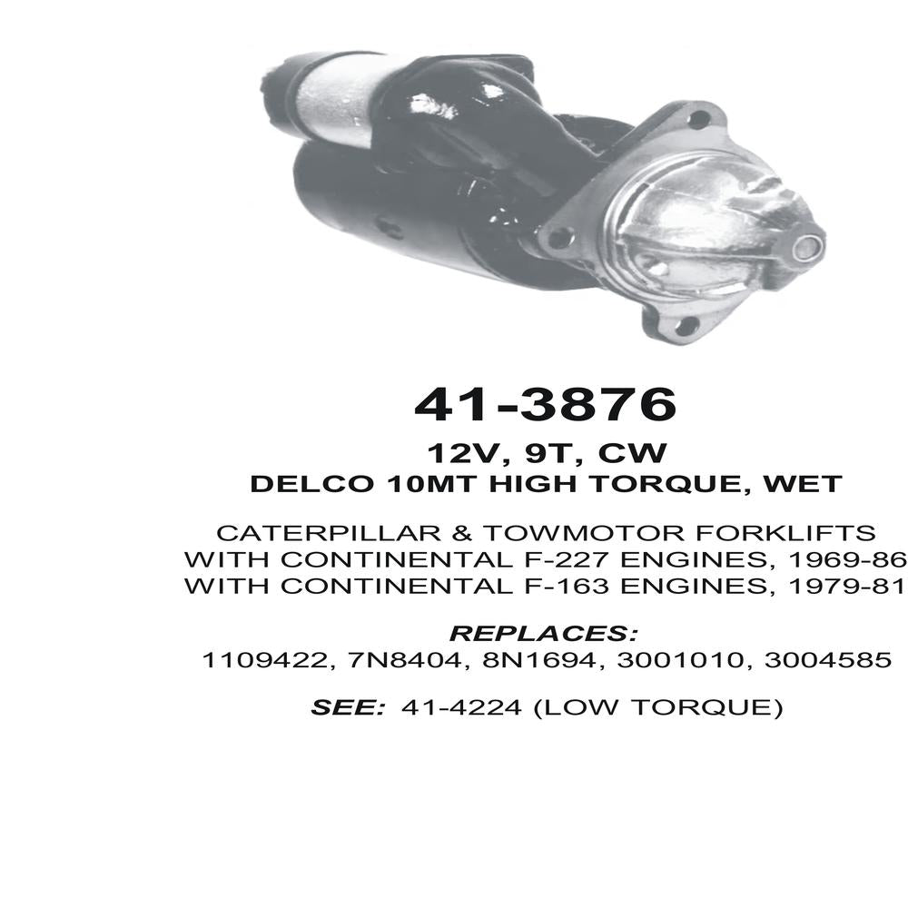 Starter — 10MT-HT 12V 9T CW WET Fits Clark Replaces 2355692
