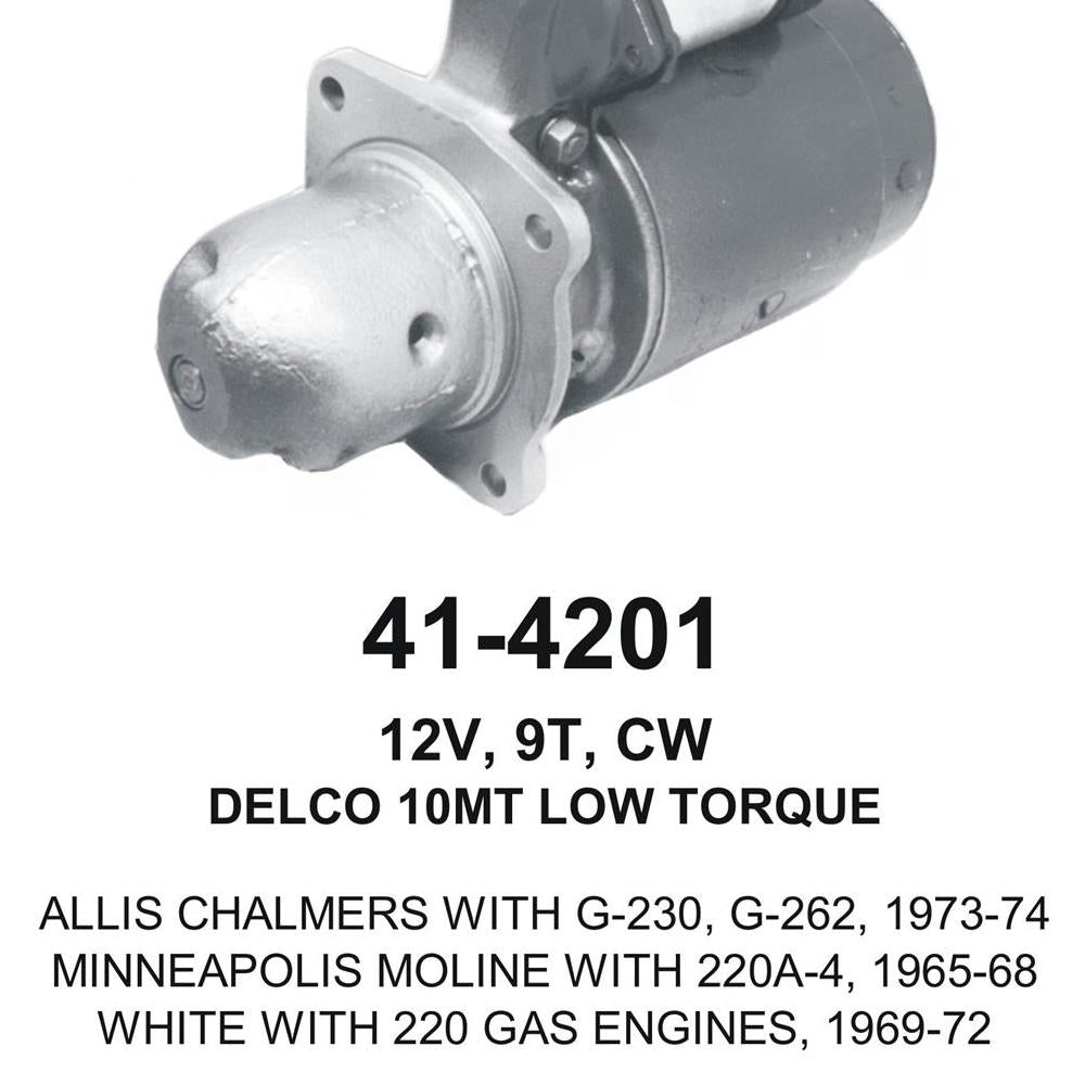 Starter — 10MT-HT 12V 9T CW Fits Allis Chalmers Replaces ROM4201N-USA