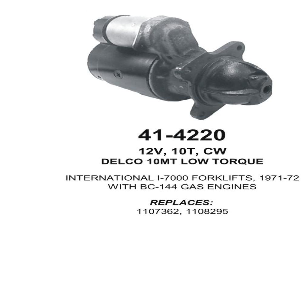 Starter — 10MT-HT 12V 10T CW Fits International Replaces ROM4220N-USA