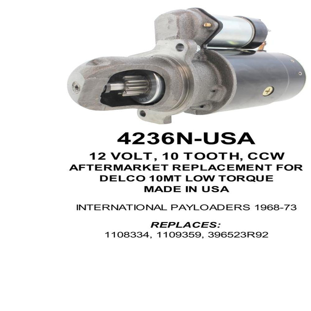 Starter — 10MT-HT 12V 10T CCW Fits International Replaces ROM4236N-USA