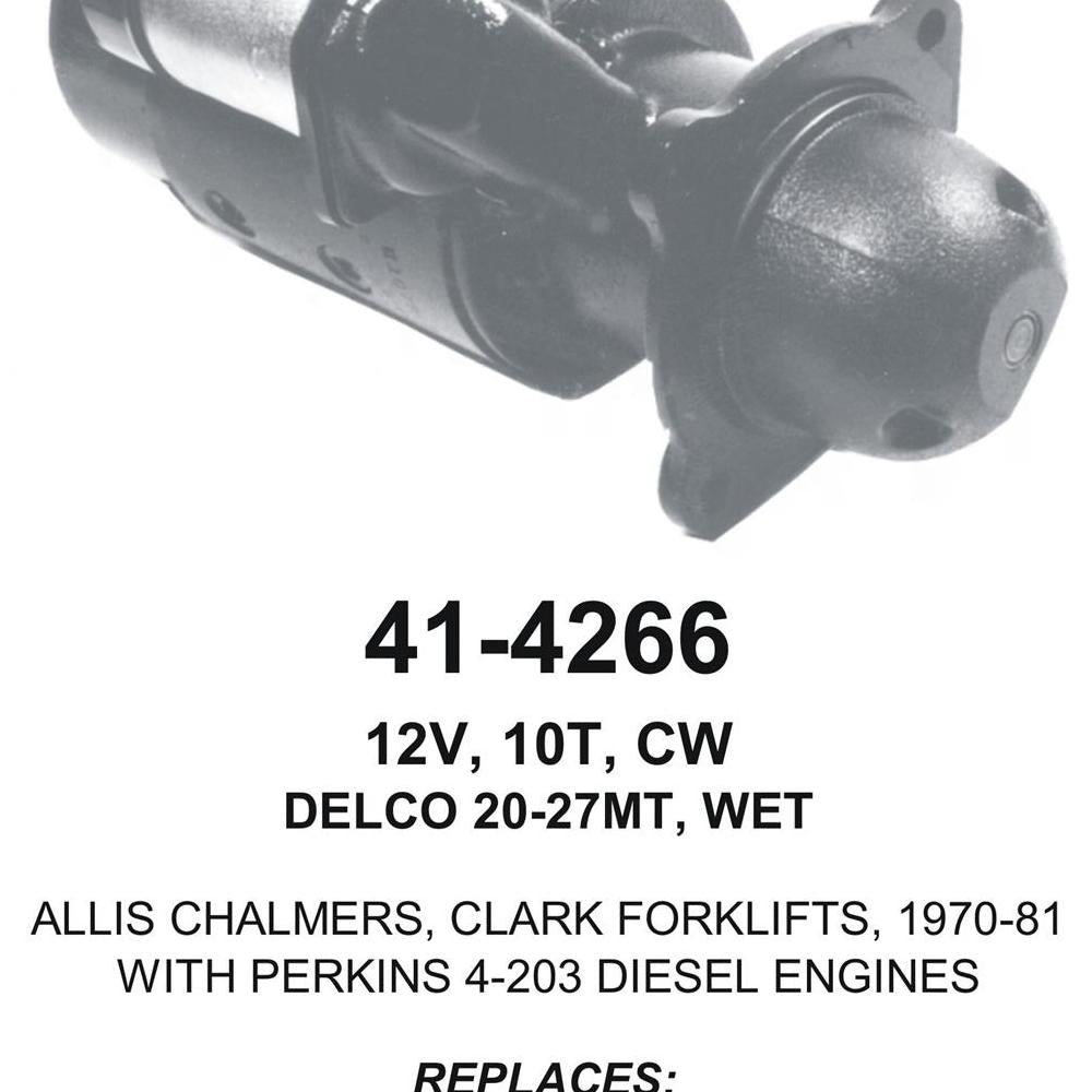 Starter — 20MT 12V 10T CW WET Fits Allis Chalmers Replaces ROM4266N-USA