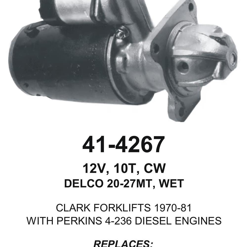 Starter — 27MT 12V 10T WET Fits Massey Ferguson Replaces ROM4267N-USA