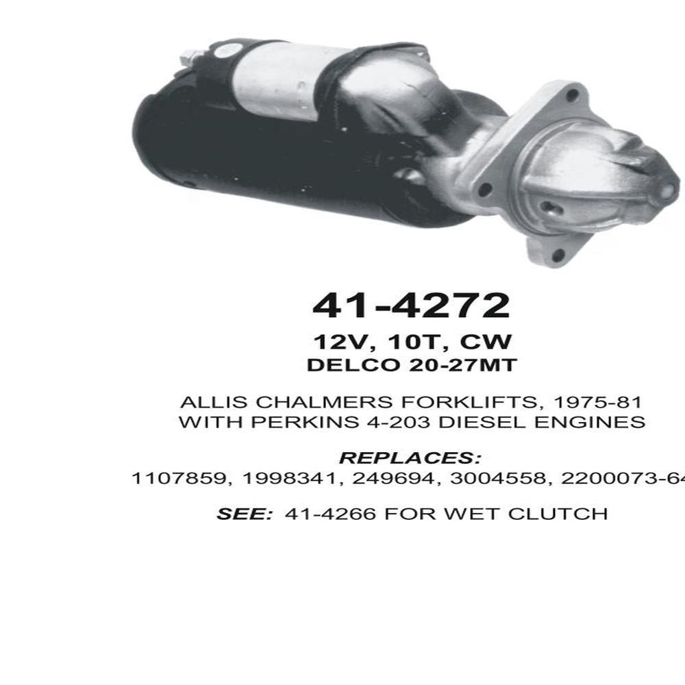 Starter — 27MT 12V 10T WET Fits Heston Replaces ROM4267N-USA