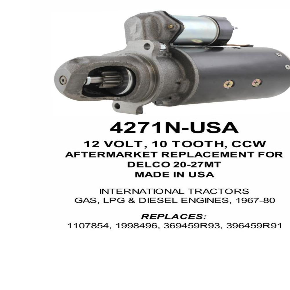 Starter — 20MT 12V 10T CCW Fits International Replaces ROM4271N-USA