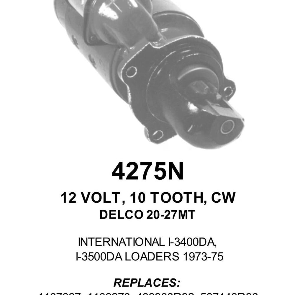 Starter — 25MT 12V 10T CW IHC Fits Case IH Replaces ROM4275N-USA