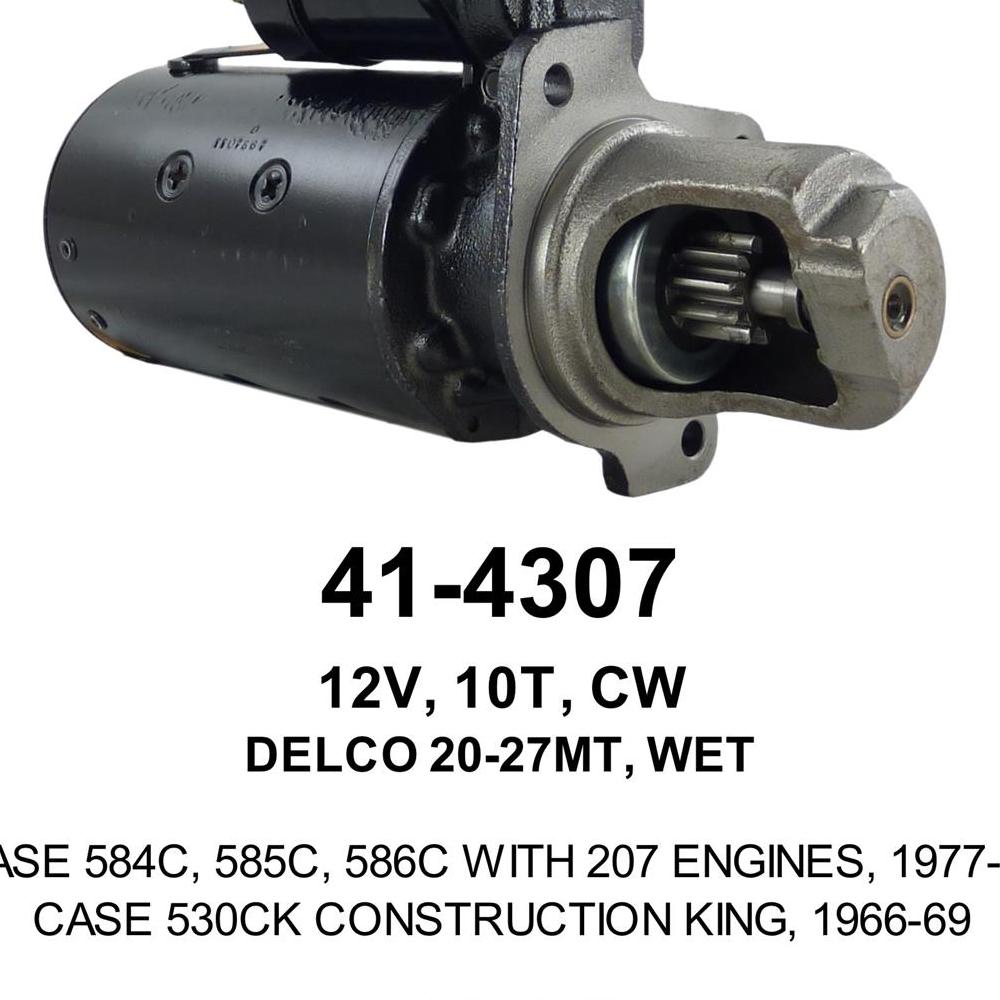 Starter — 27MT 12V 10T WET Fits Case Replaces ROM4307N-USA