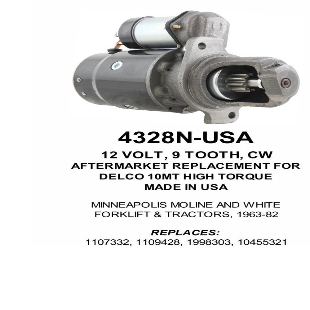 Starter — 10MT-HT 12V 9T CW Fits Cockshutt Replaces ROM4328N-USA