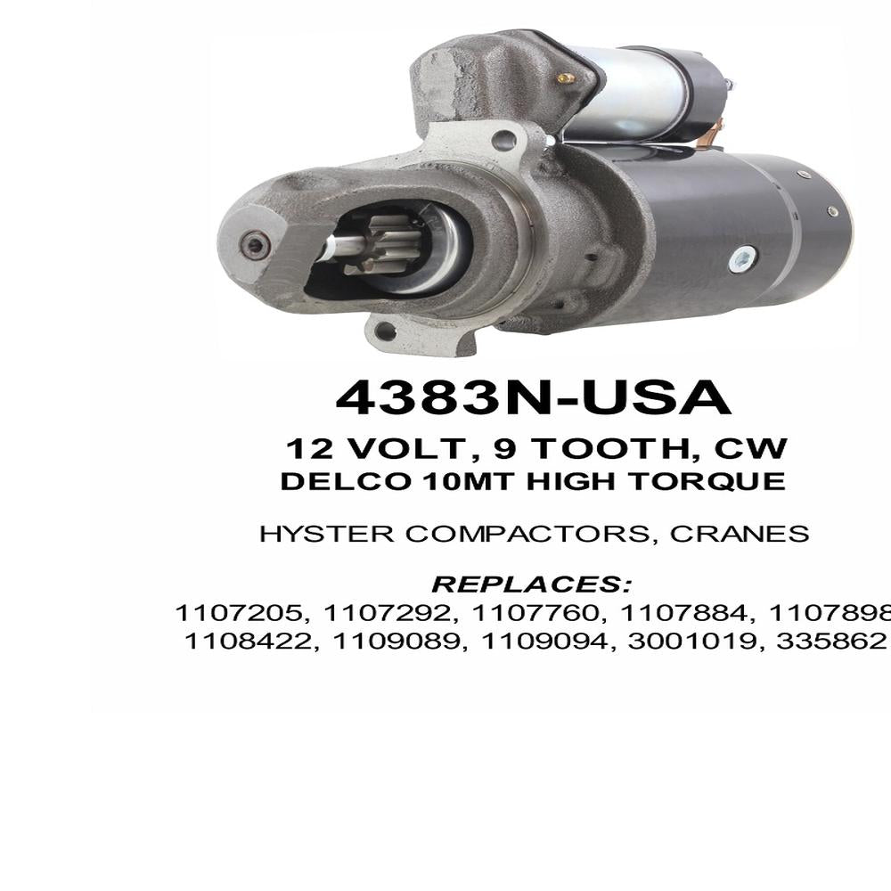 Starter — 10MT-HT 12V 9T CW F/L Fits Hyster Replaces 3001019335862