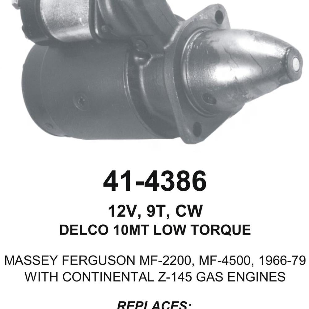 Starter — 10MT-HT 12V 9T CW MASSEY Fits Massey Ferguson Replaces 513-942-M91