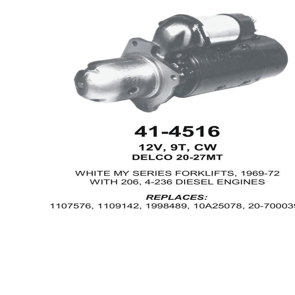 Starter — 25MT 12V 9T CW Fits Minneapolis-Moline Replaces ROM4516N-USA