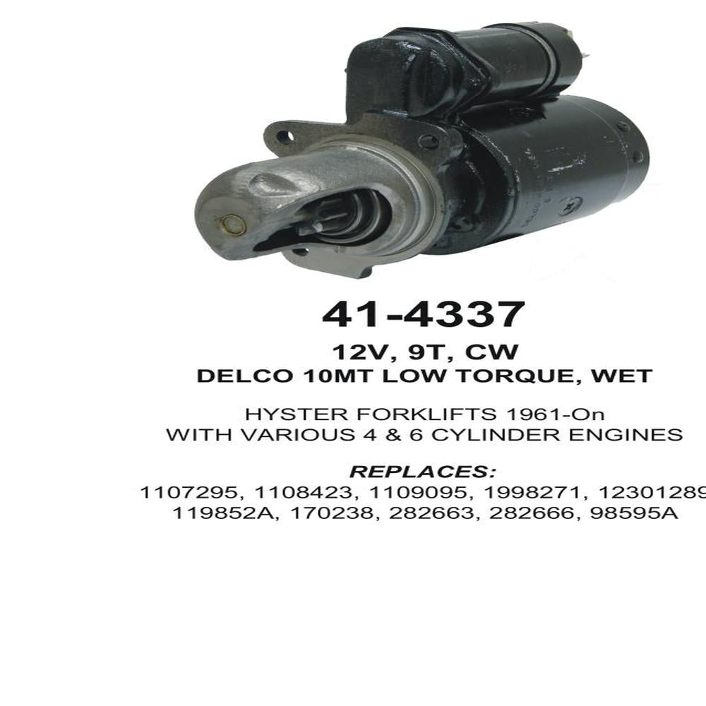 Starter — 10MT-HT 12V 9T WET FL Fits Clark Replaces ROM4531N-USA