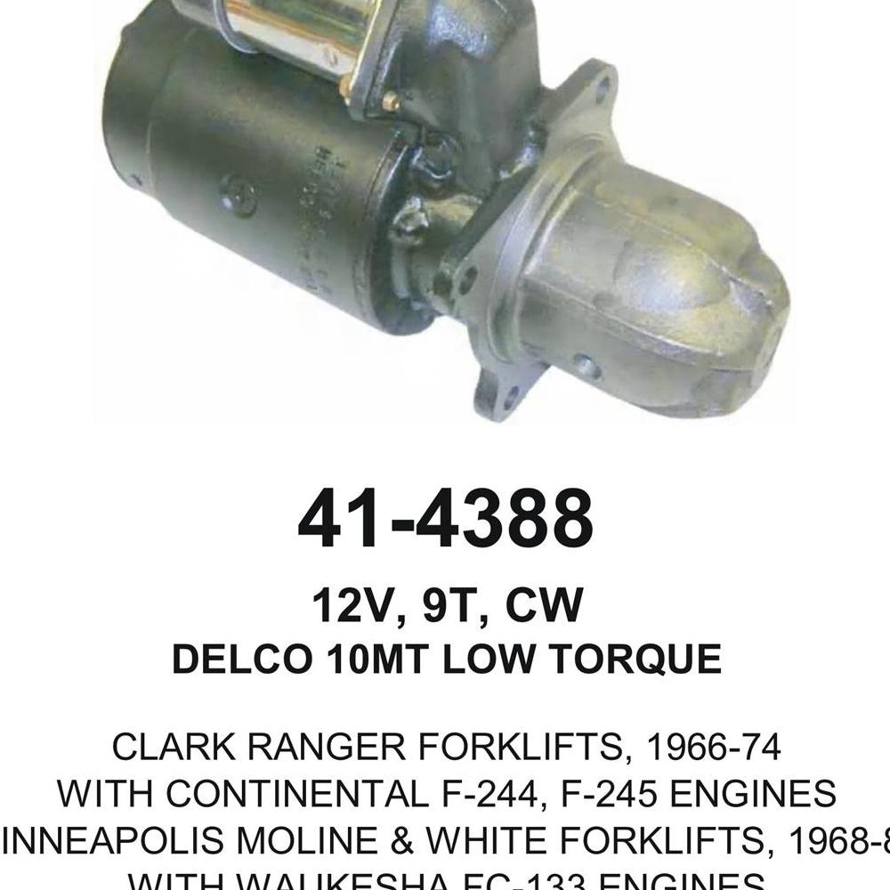 Starter — 10MT-HT 12V 9T CW DRY Fits Elgin Replaces ROM4574N-USA
