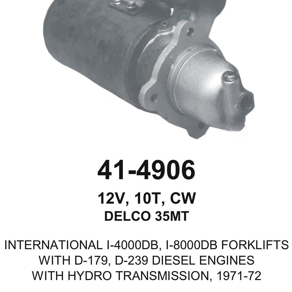 Starter — 35MT 12V 10T CW SAE1 Fits Hough Replaces ROM4906N-USA