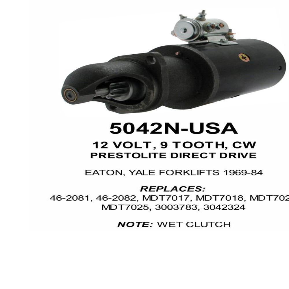 Starter — PREST STR 12V 9T YALE Fits Yale Replaces ROM5042N-USA