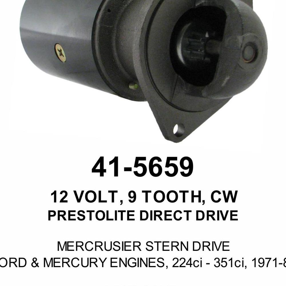 Starter — PREST STR 12V 9T CW MERC Fits Mercruiser Replaces ROM5659N-USA