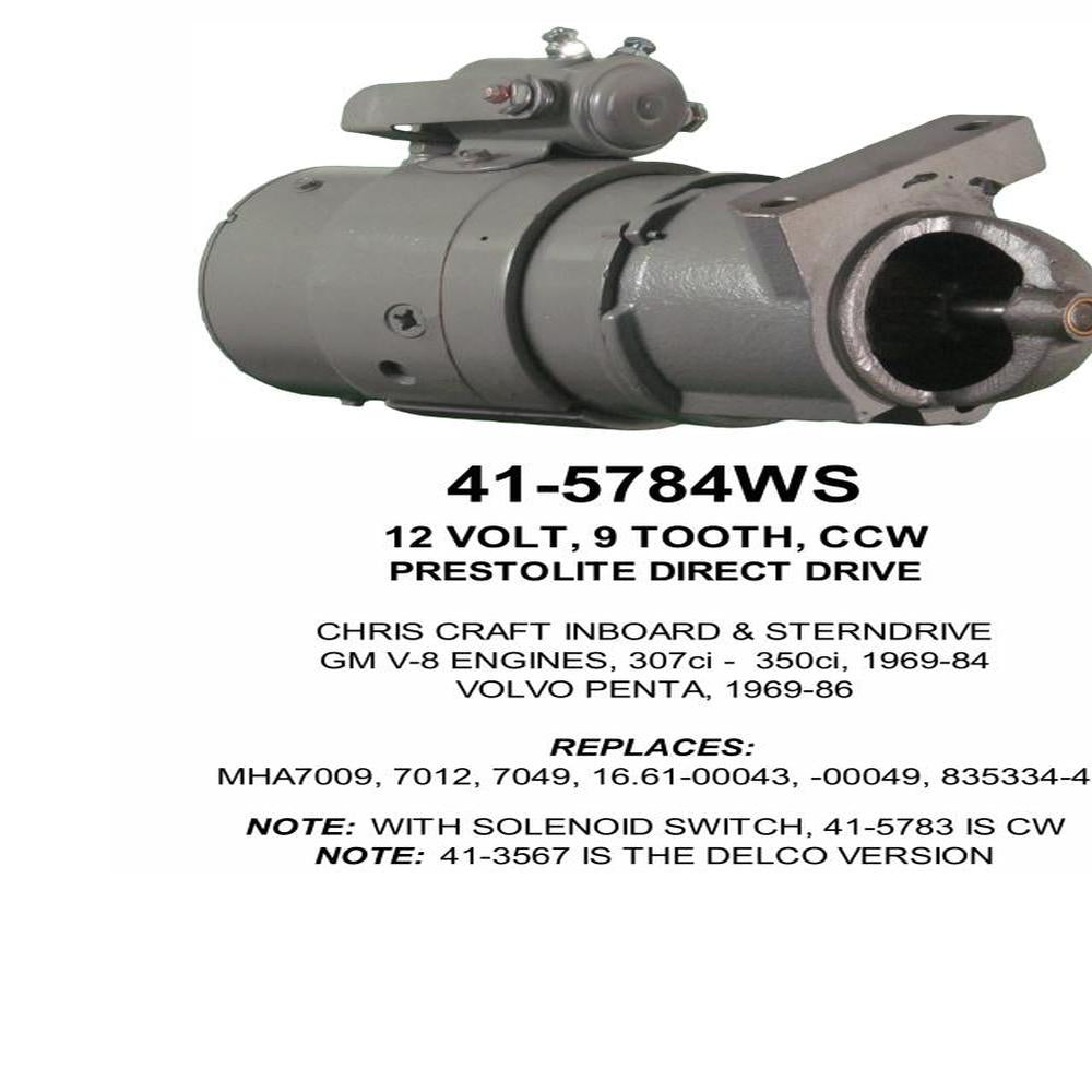 Starter — PL STRTR 12V 9T CCW sw Fits Chris Craft