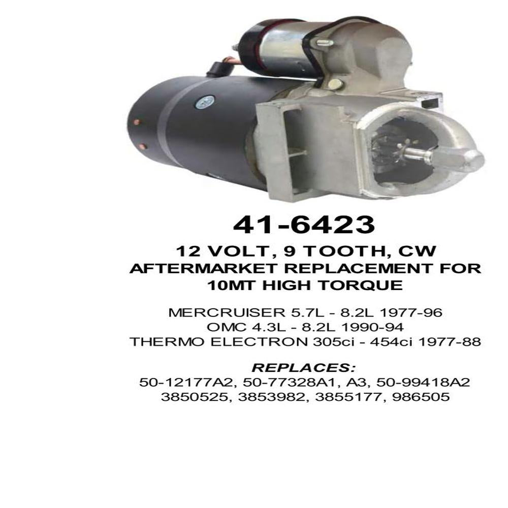 Starter — 10MT-HT 9T CW MARINE Fits Berkley Replaces ROM6423N-USA