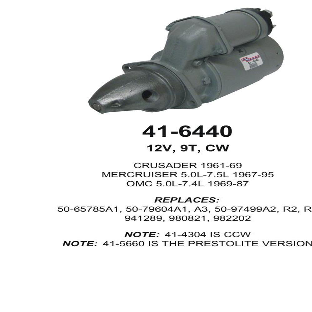 Starter — 10MT-HT 9T CW MARINE Fits Mercruiser Replaces ROM6440N-USA