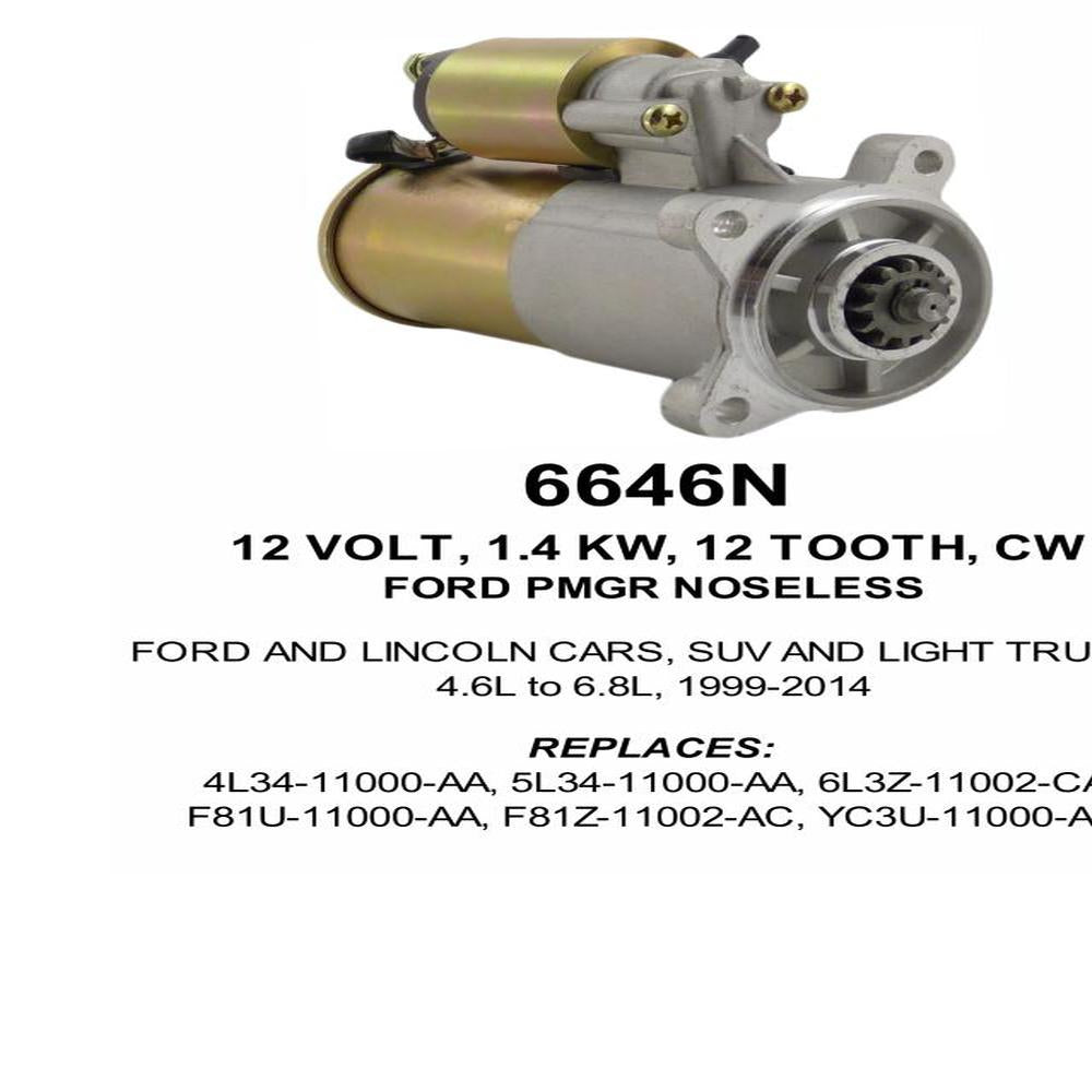 Starter — FORD PMGR 12V 12T CW Fits Lincoln Replaces ROM6646N-USA