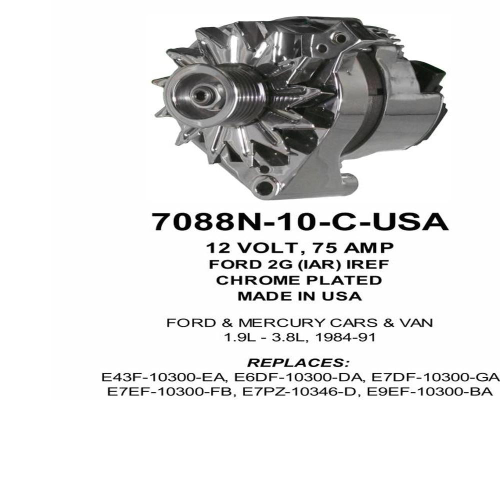 Alternator — FORD IAR 12V 90A 10:00 Fits Mercury Replaces ROM7088N-10-USA