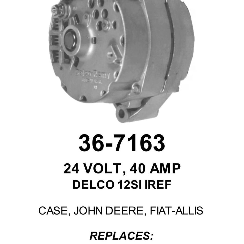 Alternator — 12SI 24V 40A SE W/R TERM Fits Case IH Replaces ROM7163N-USA