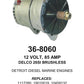 Alternator — 25SI/26SI 12V 75A Fits Detroit Diesel Replaces R0459132R0459136