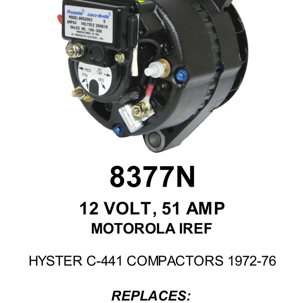 Alternator — MOT IREF 12V 51A MARINE Fits Aero Replaces ROM8377N-USA