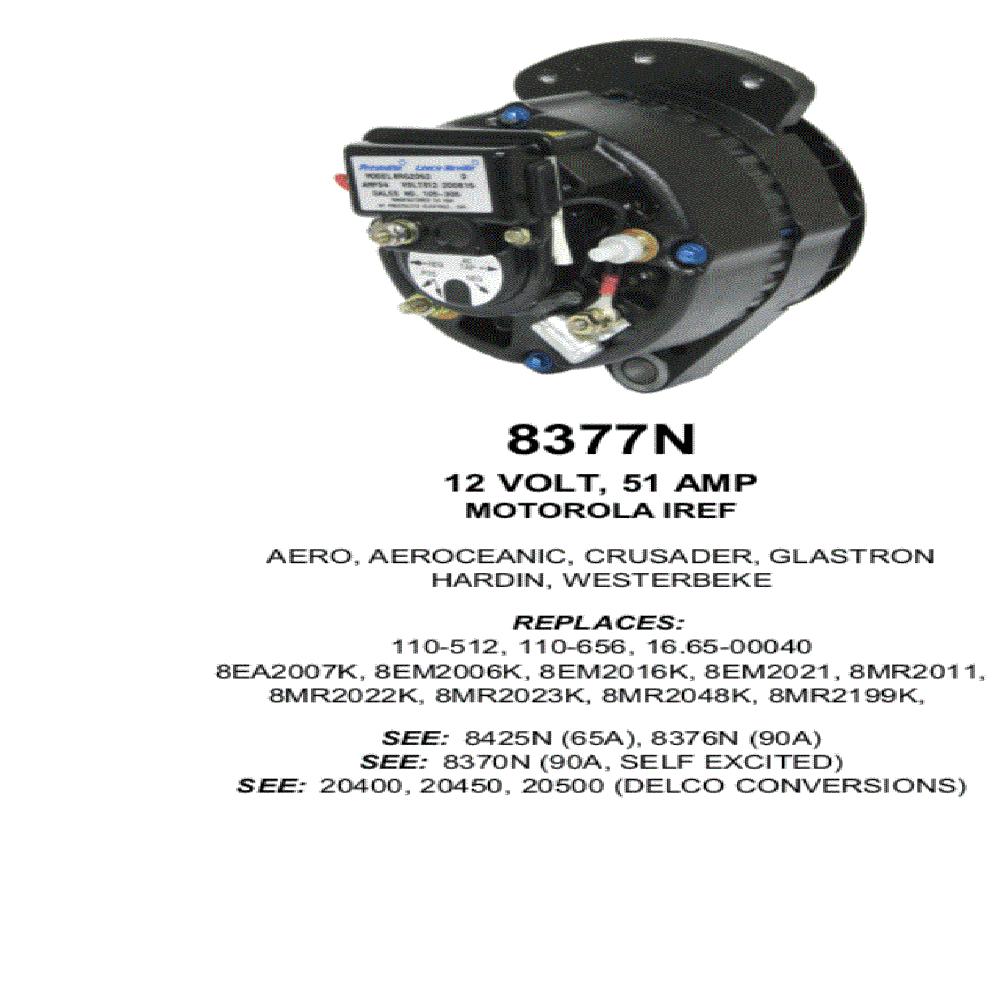 Alternator — MOT IREF 12V 51A MARINE Fits New Holland Replaces 86536918