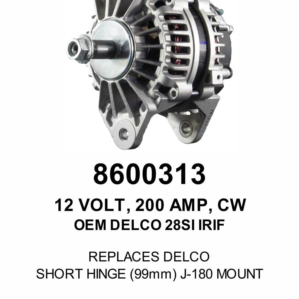 Alternator — 28SI 12V 200A J180 Fits Hino Replaces ROM8743N-USA