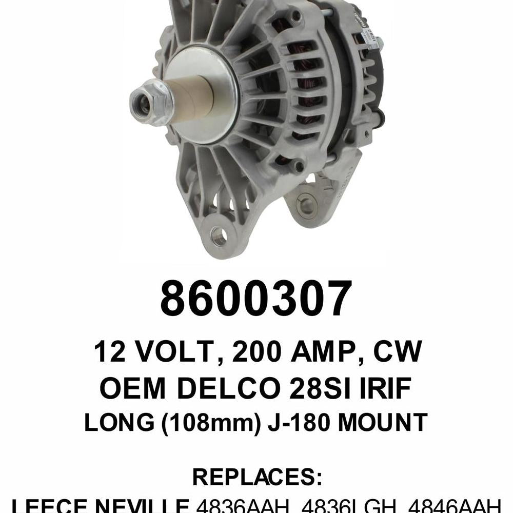 Alternator — 28SI 12V 200A J180 Fits Kenworth Replaces ROM8745N-USA