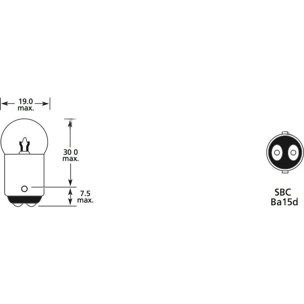 S.109953 Side | Indicator Bulb, 12V, 5W Watts, BA15d Base Fits Lucas