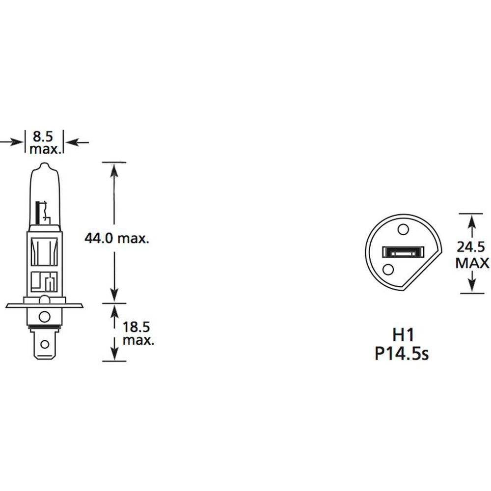S.109974 Plough Bulb, 12V, 55W Watts, P14.5s Base Fits Fiat