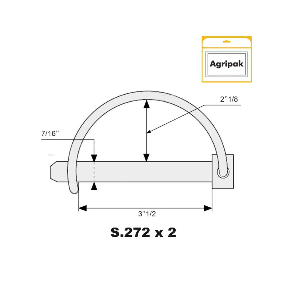 S.11882 Shaft Locking Pin, Pin Ø11mm x 89mm (2 pcs. Agripak)