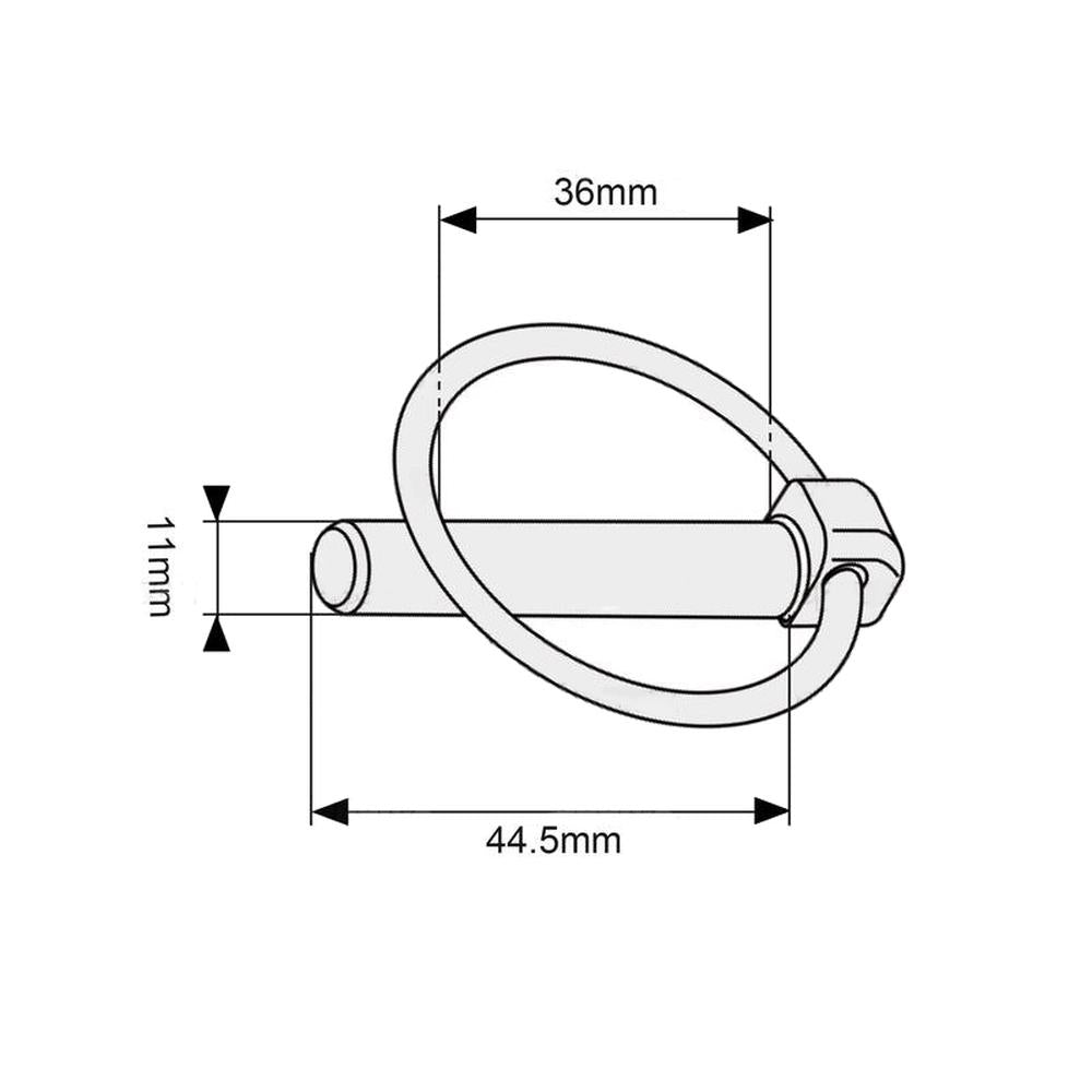 S.30 Round Linch Pin, Chain & Bracket Assembly, Pin 11mm Fits Landini