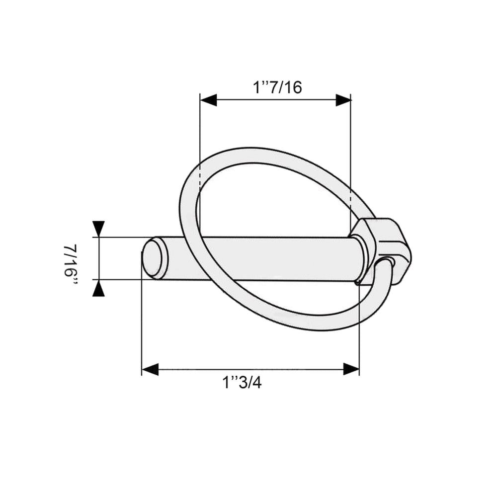 S.30 Round Linch Pin, Chain & Bracket Assembly, Pin 11mm Fits Landini