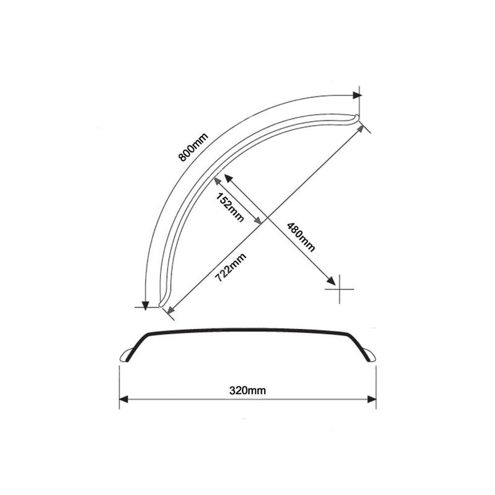 S.31511 Mudguard, Length: 800mm, Width: 230mm.