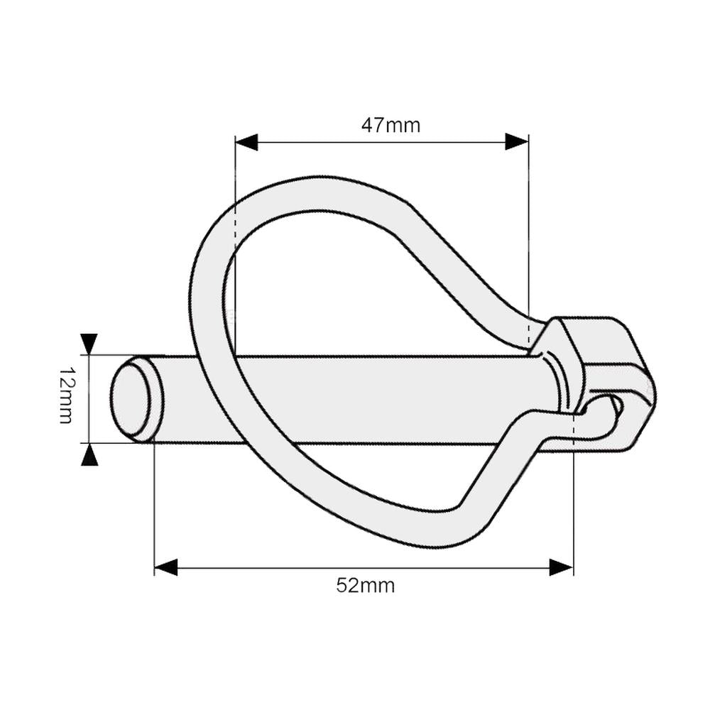 S.33013 Pear Linch Pin, Pin 12mm x 52mm ( ) Fits Massey Ferguson